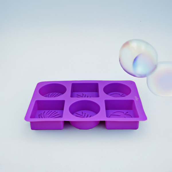 Rectangular/Oval Silicone Soap Moulds with Leaf Design 6 cavities